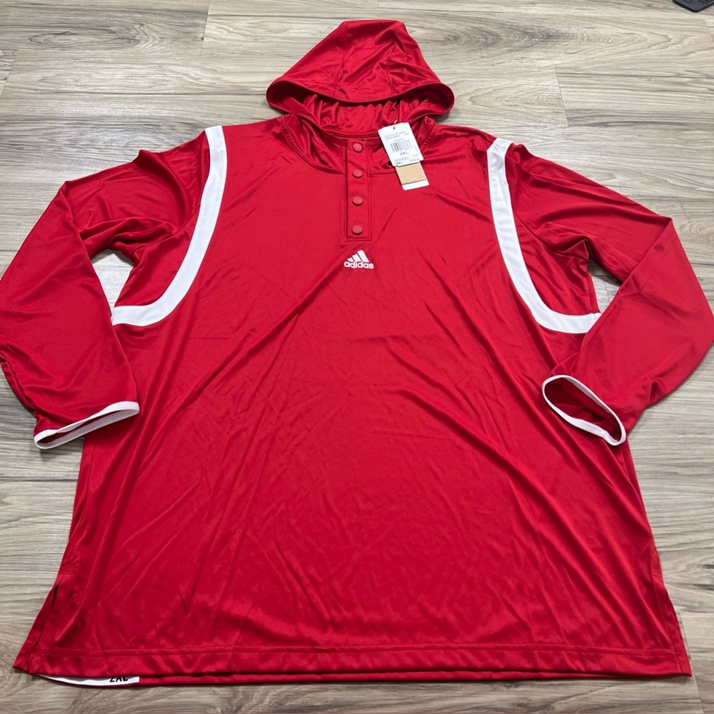 ADIDAS ICON PULSE WARM UP TRAINING HOODIE 1/4 SNAP LIGHTWEIGHT MEN 2XL HF6650